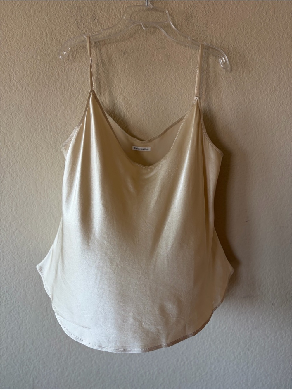 Reformation Teddy 100% Silk Cami Top Ivory Size 1X